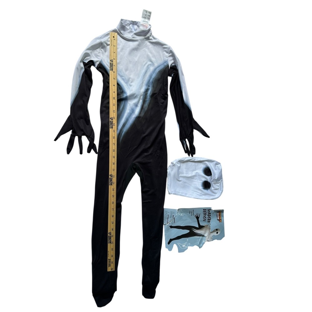 Spooktacular Creations Shadow‎ Demon Costume  Unisex S 5-7 Black White Jumpsuit